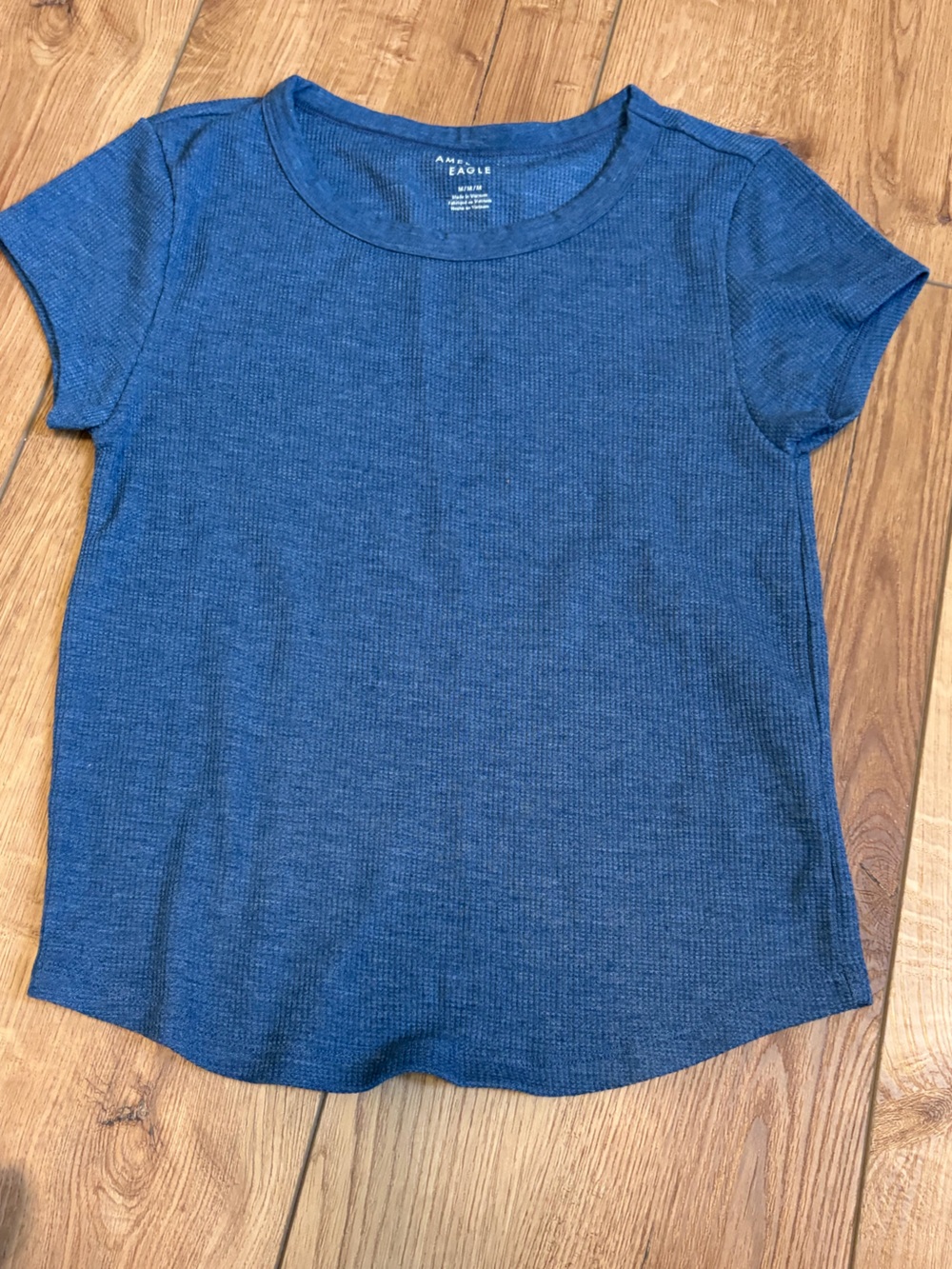 American Eagle Outfitters Royal Blue Ribbed Knit Tee